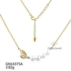 Long Necklace Gold Necklaces GN14375A Grace Pearl New Design Long Necklace Gold Chain