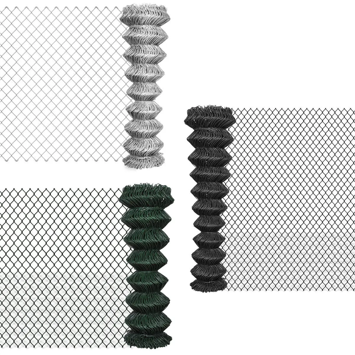Football Field PVC Coated Chain Link Fence Galvanized Chain Link Fence