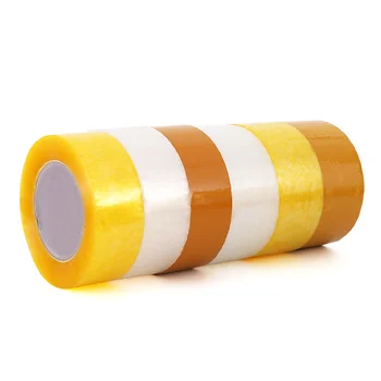 Low Noise BOPP Packing Tape Transparent Brown White Adhesive Carton Sealing Single-Sided Printing Offered