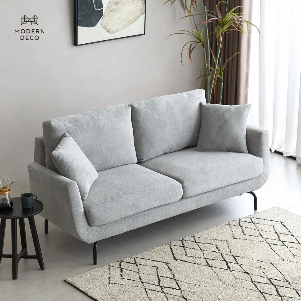 Nouveau canapé 2 places pour salon, meubles économisant de l'espace, design moderne en tissu, canapé d'angle
