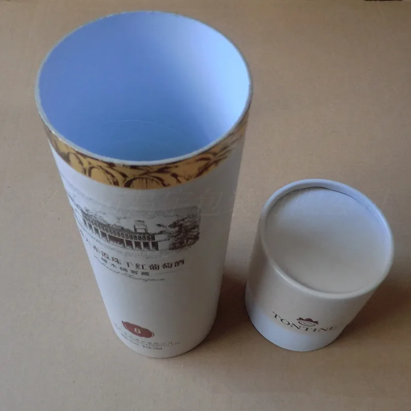 Luxury Custom Eco Friendly Biodegradable Cardboard Cylinder Box for Whiskey Olive Oil Wine Bottle Packaging Paper Tube