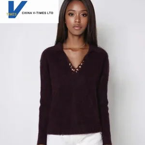 China V-timed 2026 Autumn Winter New Collection High-End Casual Heavy-Duty Pullover Sweater for Women Front Loose Knit Top