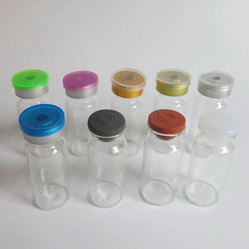 Clear Glass Injection Vial 10ml Rubber Stopper 20mm