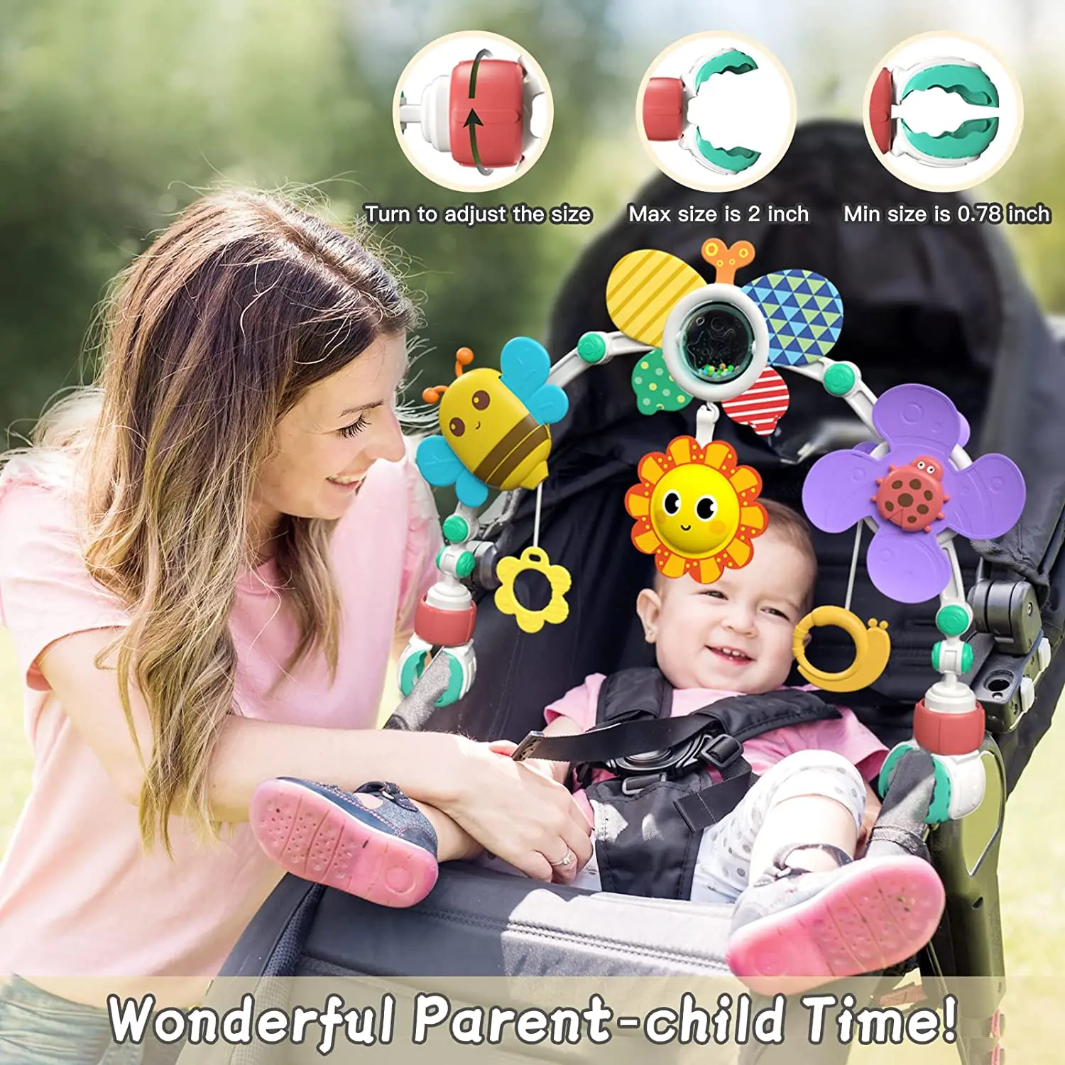 TUMAMA Crab Crib Mobile Hanging Toy With Tummy Time Mirror, Activity