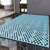 TPE Shower Mat - Chain Blue