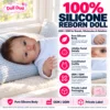Pale Blue Outfit Open Eyes Side Lying Baby