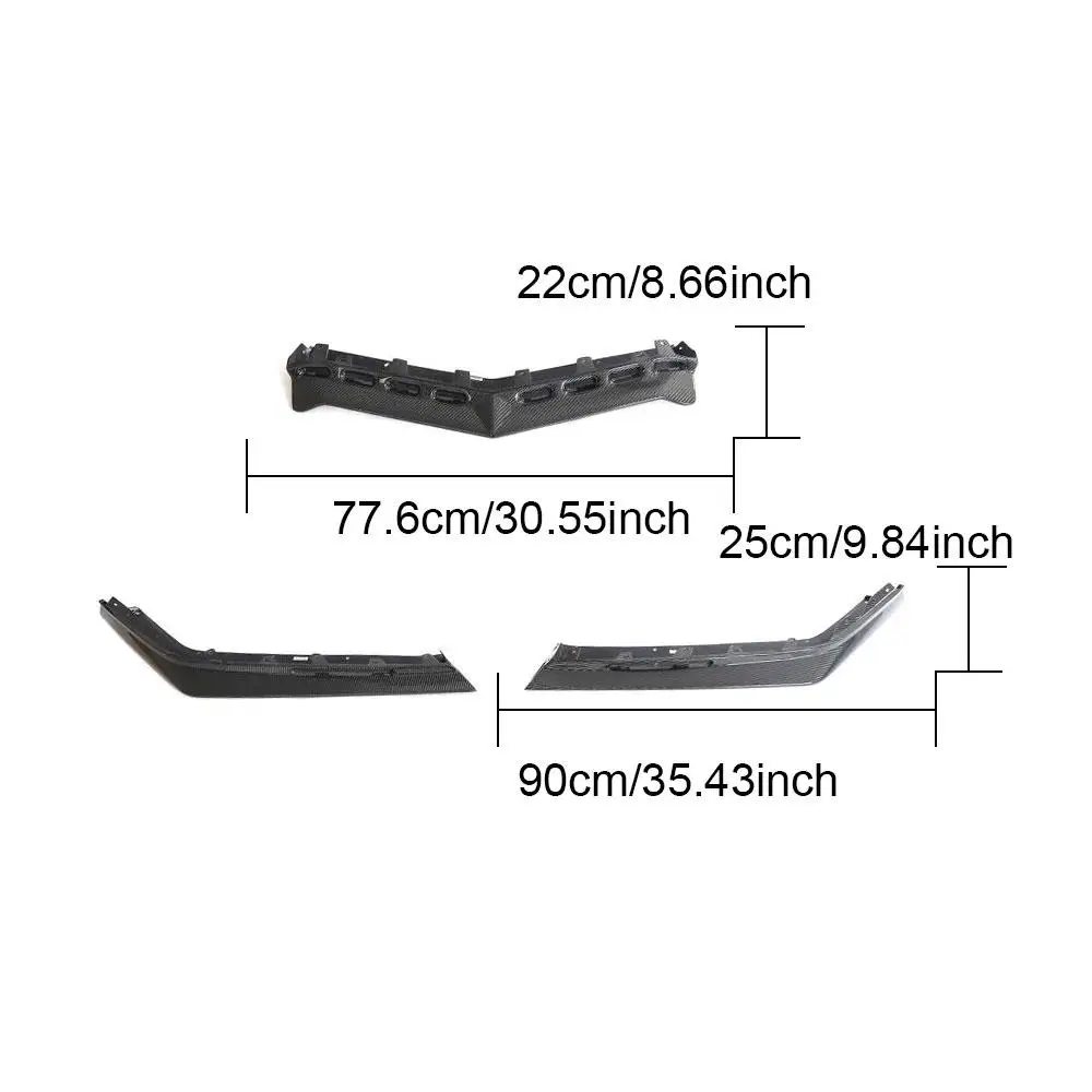Carbon Fiber Z06 Front Bumper Splitter Lip Chin Spoiler for Chevrolet Corvette C8 Z06 Coupe 2023 2024