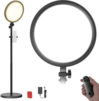 NEEWER Basics 12" 24W Large Ring Light with 68" Stand/Phone Holder/Remote for iPhone Video Recording Selfie Streaming Makeup