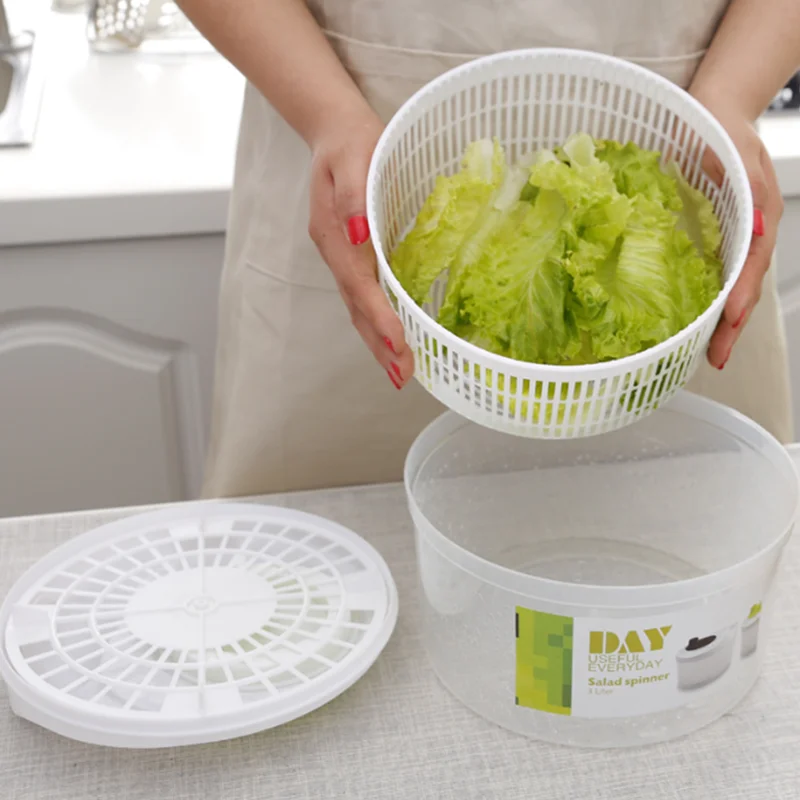 BAODELI Capacity 3L Salad Spinner Vegetable Washer Fruit Veggie