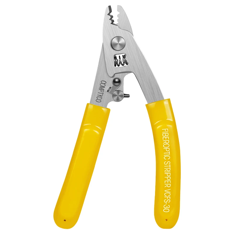 COMPTYCO VCFS-30 stainless steel FTTH Tools three-port Fibre Stripper Wire Strippers/three hole fiber stripper plier Yellow