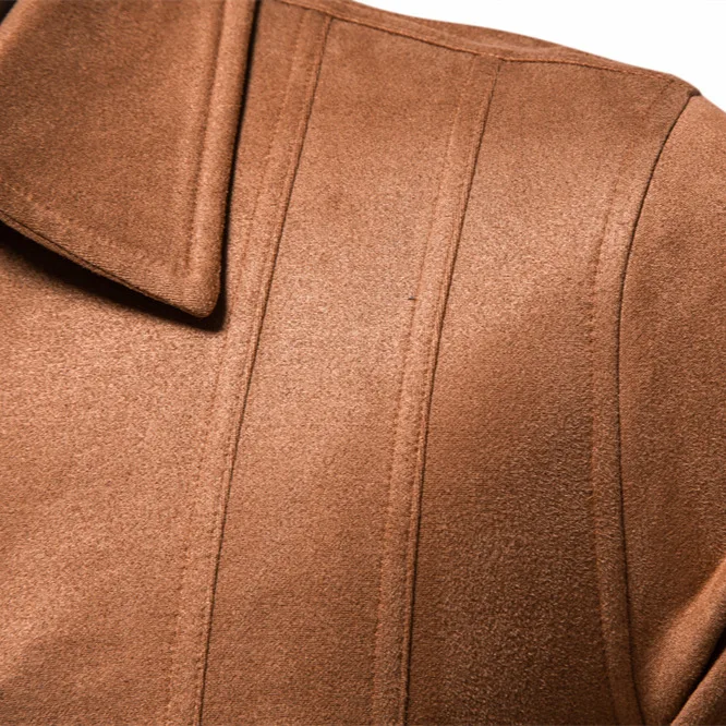 Wholesale new autumn and winter solid color lapel casual outdoor suede men's jacket_voghion.com