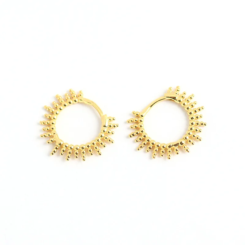 Round Bead Cross Chic Hoop Earring 