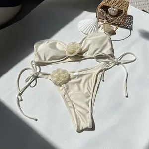 New Collection Sexy Strapless Bandeau Swimwear Floral Bikinis & Beachwear