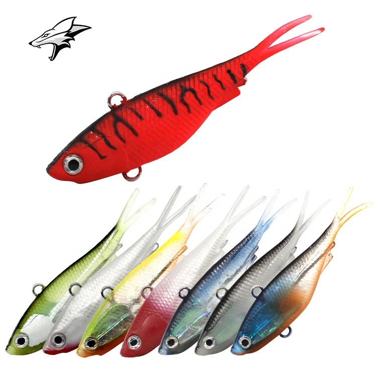 Artificial Soft Lure VMC 4X  Hooks TPR Vibes Fishing Lure 95mm 115mm Soft Vibes