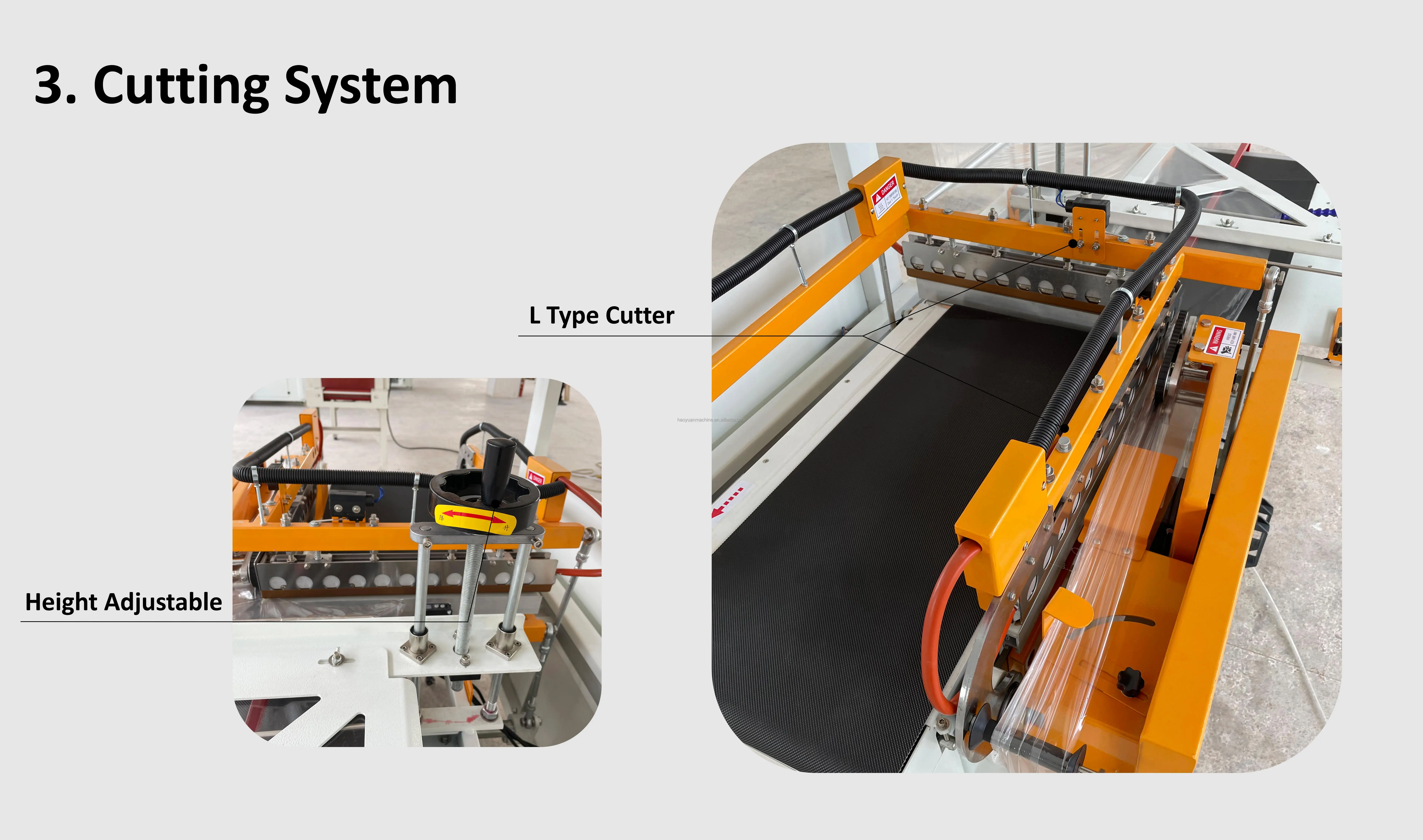 Haoyuan Automatic L-Type Shrink Wrap Machine High Quality for Food Chemical Beverage Packaging for Retail Motor Core Components manufacture