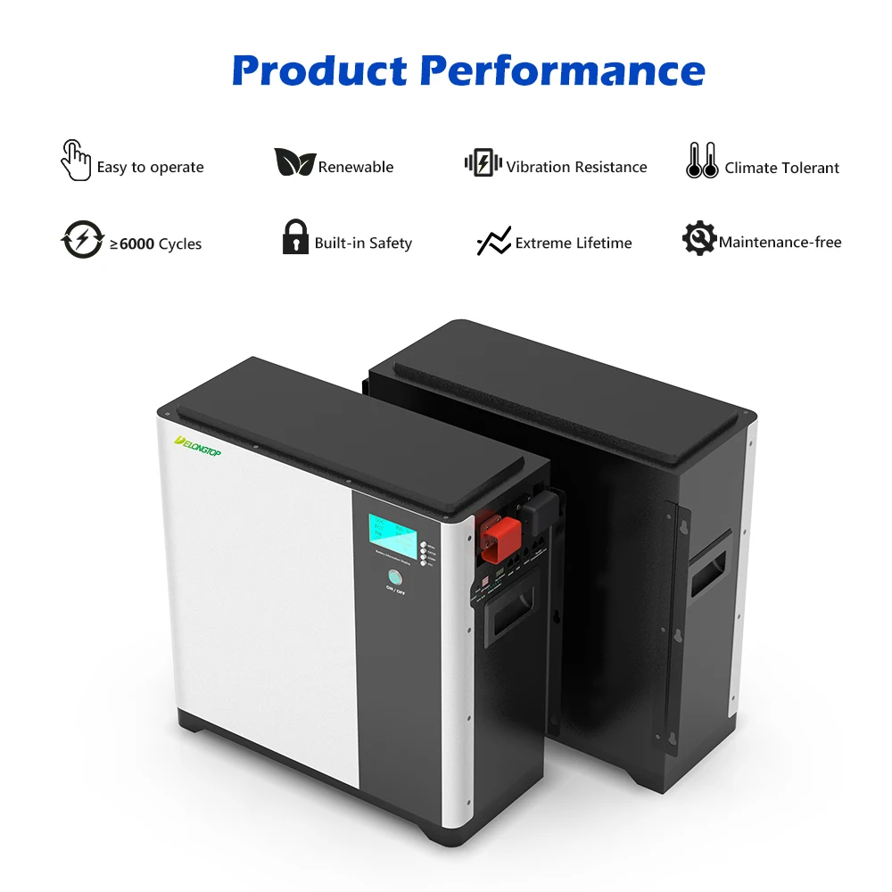 Smart Communication Solar Inverter 10KWH Power Wall LiFePO4 Battery 10KWH 200AH 48V Wall Mounted Stackable Battery Pack