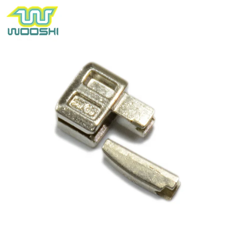 Nickel Plated Pin Lock Slider 5# Metal Zinc Alloy Zipper Insertion Pin Box Zip Accessories for 10 Kg Bags