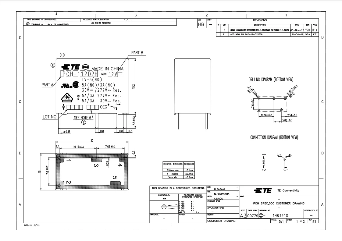 Te Relay Standard Monostable 400 Mw Coil Power Rating Dc Coil