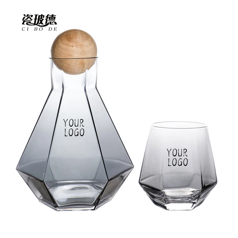 Custom Logo Amber Diamond Cold Glass Wine Water Pitcher Jug Drinking Glass  Cup Tea Carafe Kit Color Stainless Steel Lid Water Glass Set - China  Glassware and Cafetera price