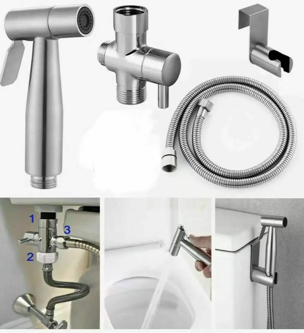 Dual functions hand held bidet shattaf kit sprayer