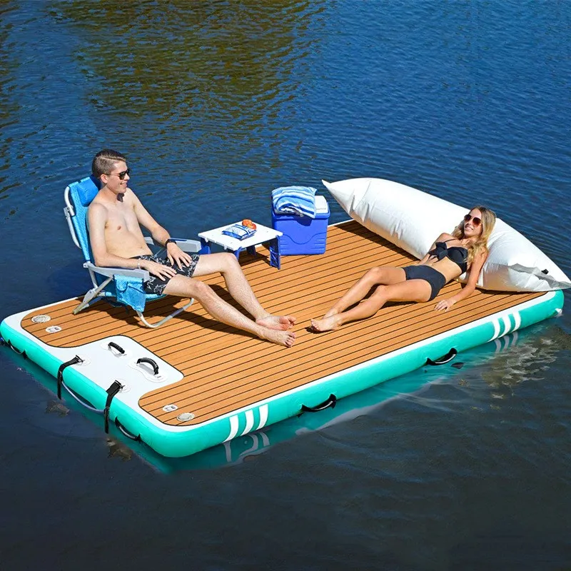 Swim Raft Platform Outdoor Inflatable Swim Island Floating Raft Inflatable Floating Water ...