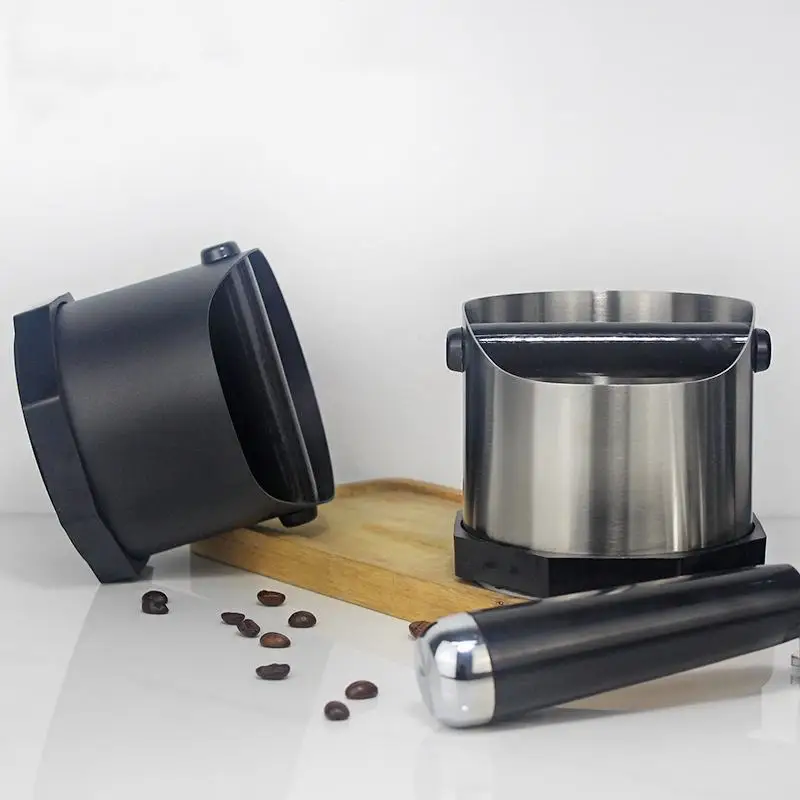 Factory OEM Metal Kitchen Coffee Tools Stainless Steel Barista Espresso Coffee Grounds Bucket Coffee Knock Box