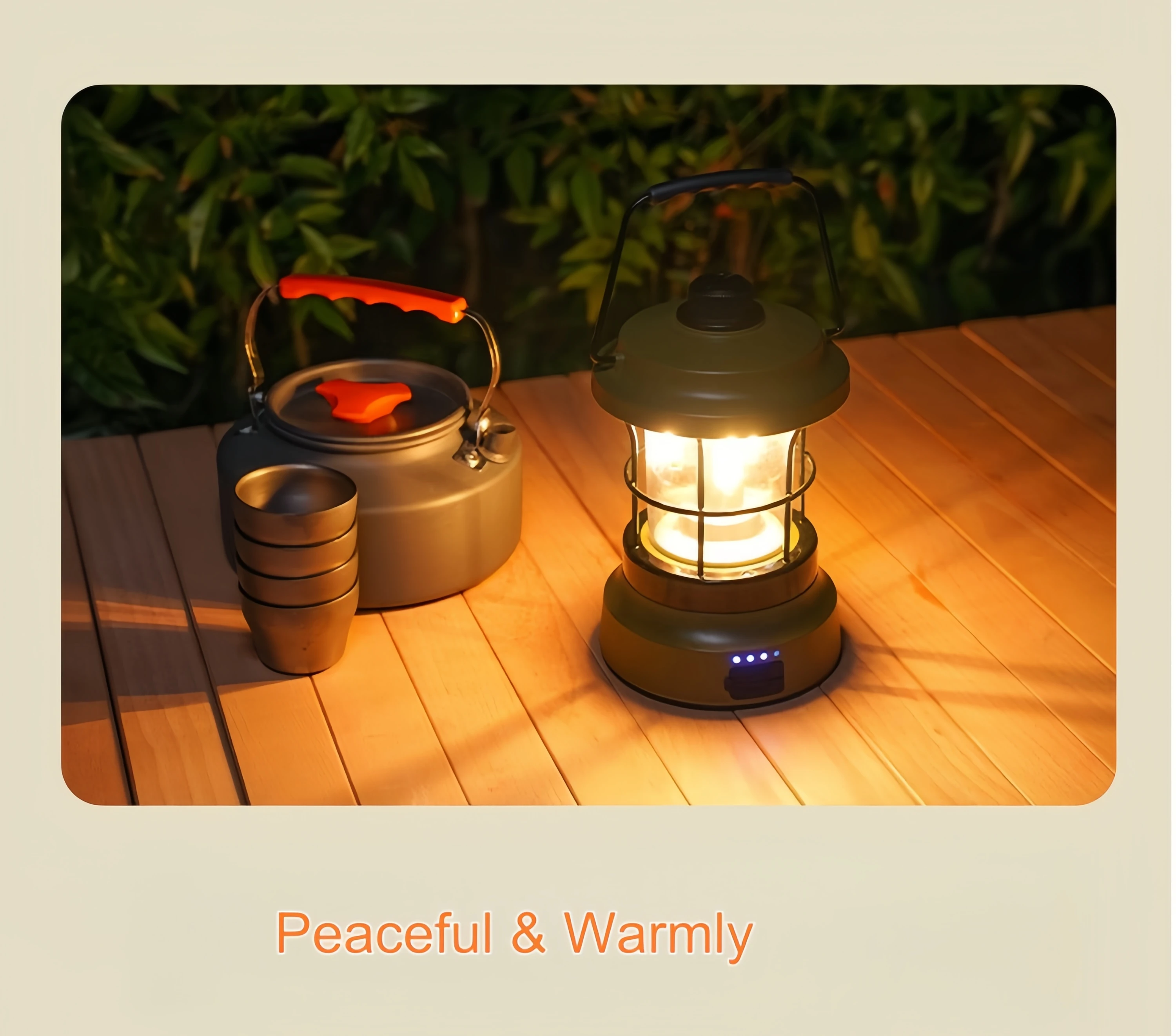 Retro USB-C Camping Lantern Power Bank Emergency Light Battery Indication Flashlight Portable Vintage  LED Warm Dim Tent Lamp
