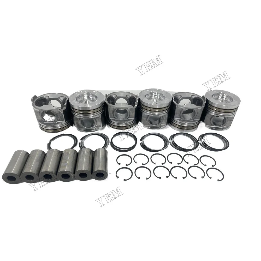 Pistons Set and Piston Rings Compatible for Isuzu 6WG1 Genuine Engine Parts 2