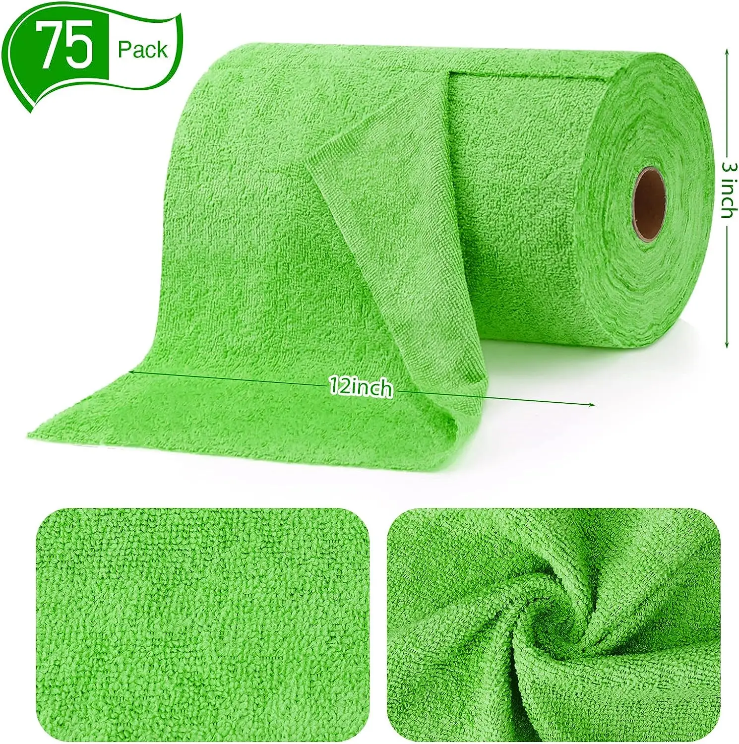 Maxshine Microfiber Tear-Away Towel Roll – 30 Reusable 12"x12