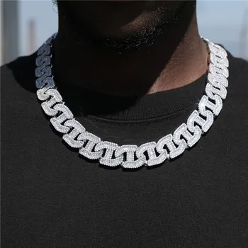 17mm Hip Hop Iced Out Heavy Lab Diamond Iced Out 3A+Zircon Necklace Chain For Men and Women