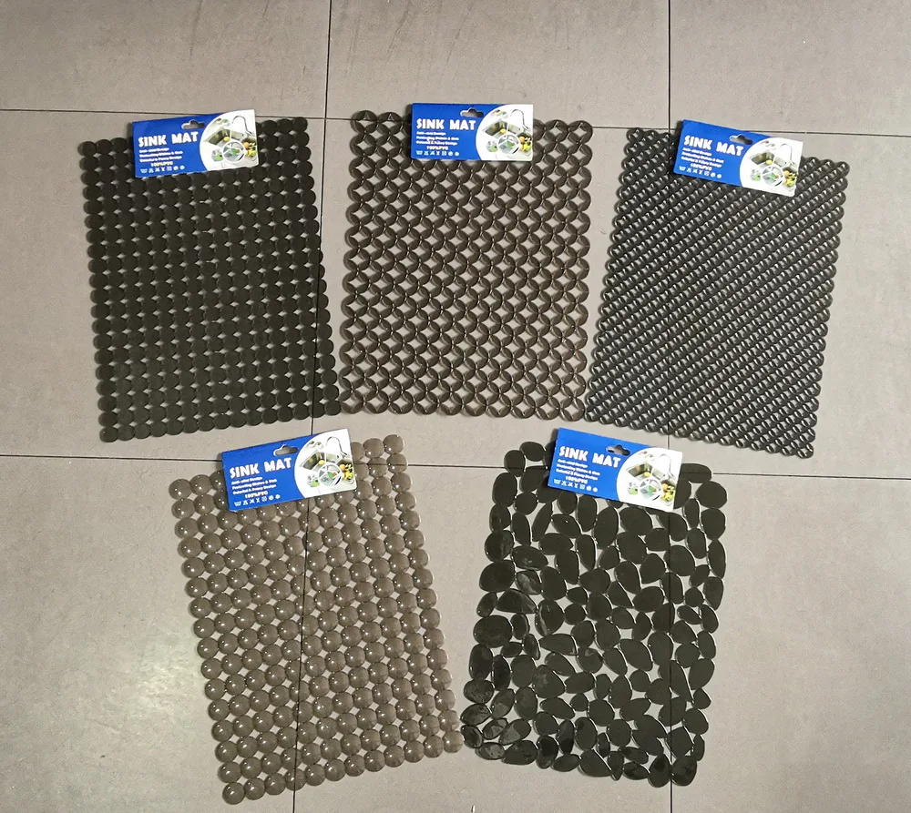 Eco-Friendly Round PVC Sink Mat for Kitchen RD29cm Plastic Pad With Novelty Design Under-Sink Drain Table Decoration