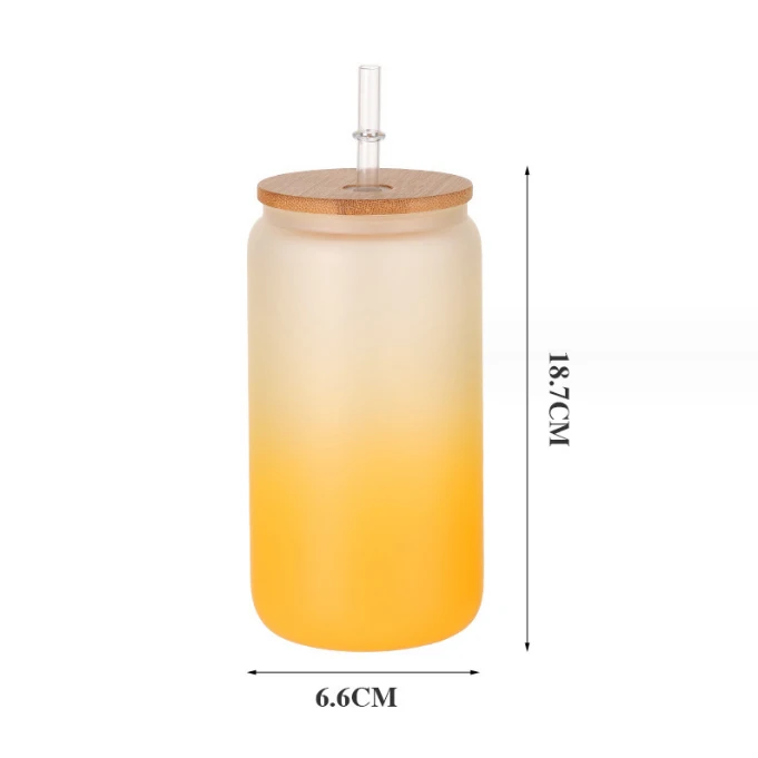 20oz thermal sublimation gradient frosted glass clear bottle glass water beer water glass bottle-25