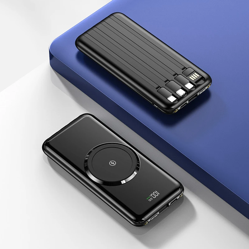20000mAh Wireless Portable Power Bank with USB-C Cable Display Powerbank Compatible for Phone and Tablet 10000mAh Battery Pack