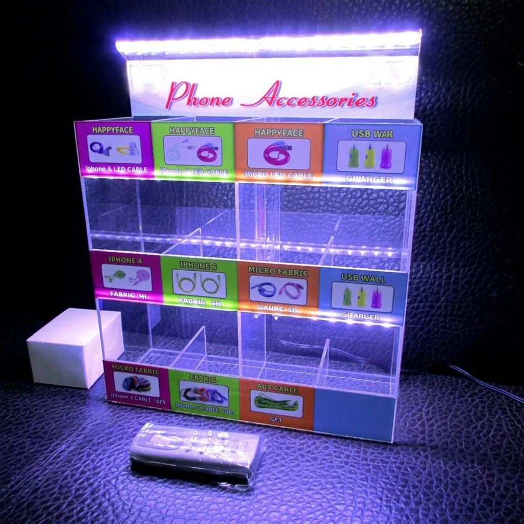 Factory Mobile Cell Phone Accessories Display Kiosk Design