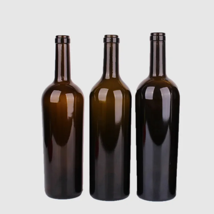 Wholesale 187ml 375ml 750ml Red Wine Bottle Dark Green Empty Luxury