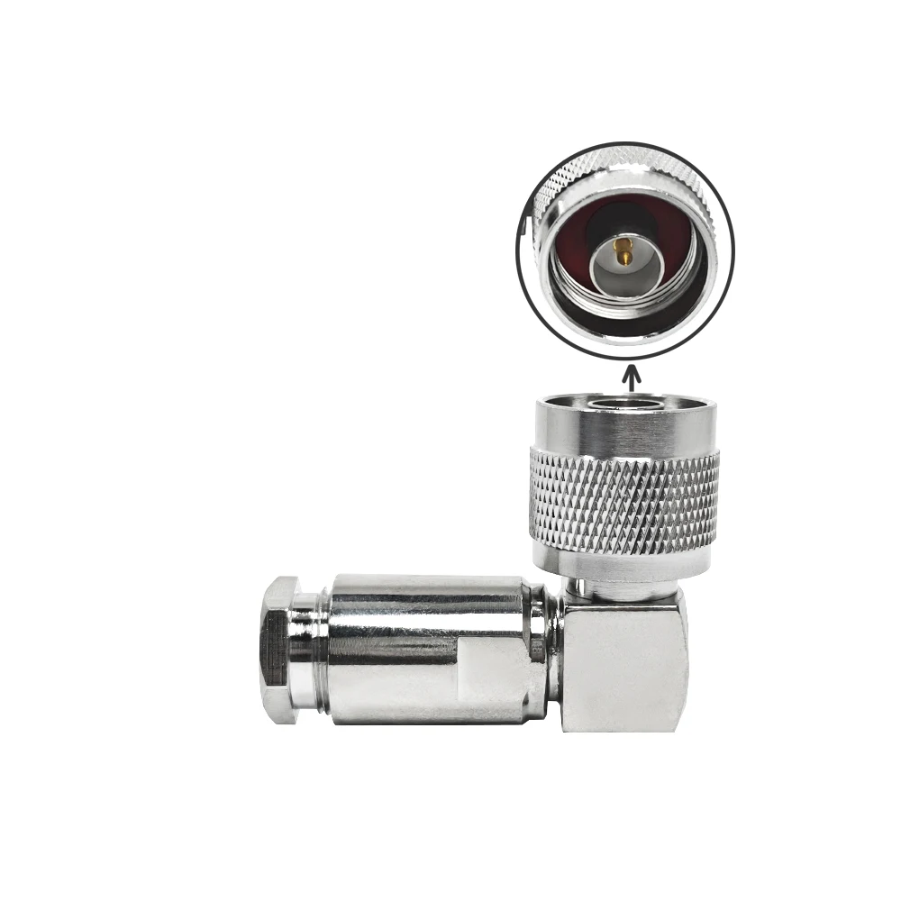 N Type Male Plug 90 Degree Clamp Screw Right Angle Connector for LMR400 RG8 RG213 RG214 Cable RF Coaxial Connector