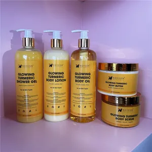 Hot Selling MOQ 100pcs Turmeric Body Oil Brightening Skin Care Set with Your logo