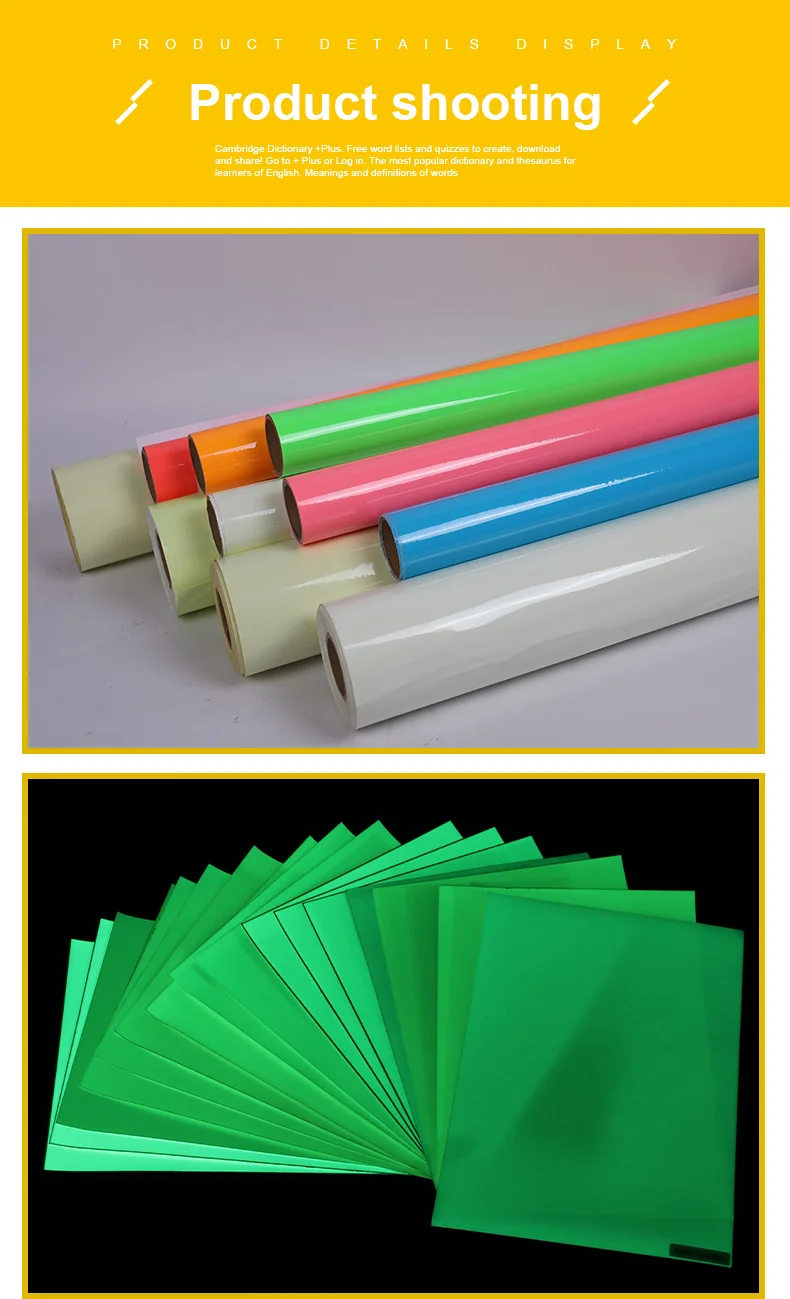 3HAO Factory Sales Photoluminescent Tape PET Roll for Traffic Signs Long Glowing Time Good Quality Printable factory