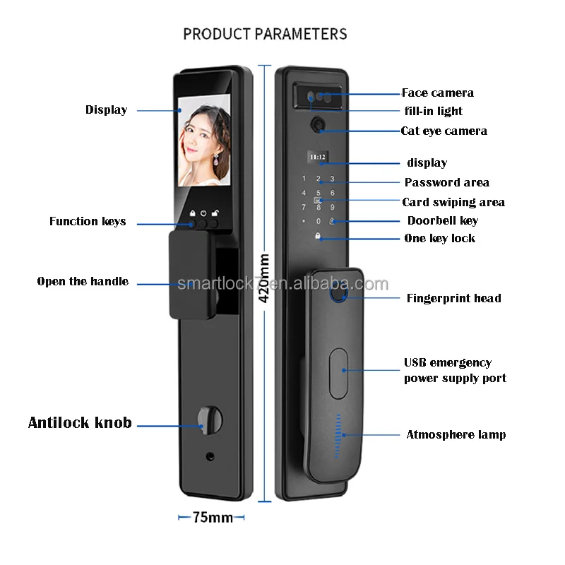 Smart Home System Full Automatic Security Door Lock System Electric Keyless Digital Fingerprint Combination Smart Door Lock