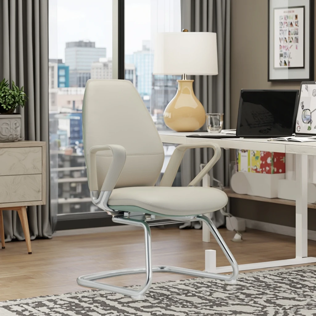 Durable Leather Executive Office Chair-Modern Ergonomic Design Adjustable Height Commercial Grade 6