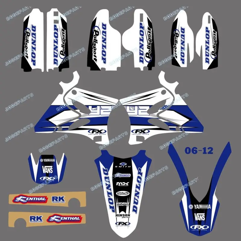 DST0007TEAM GRAPHICS&BACKGROUNDS DECALS STICKERS Kits for YAMAHA YZ125 YZ250 2002 2003 2004 2005 2006 2007