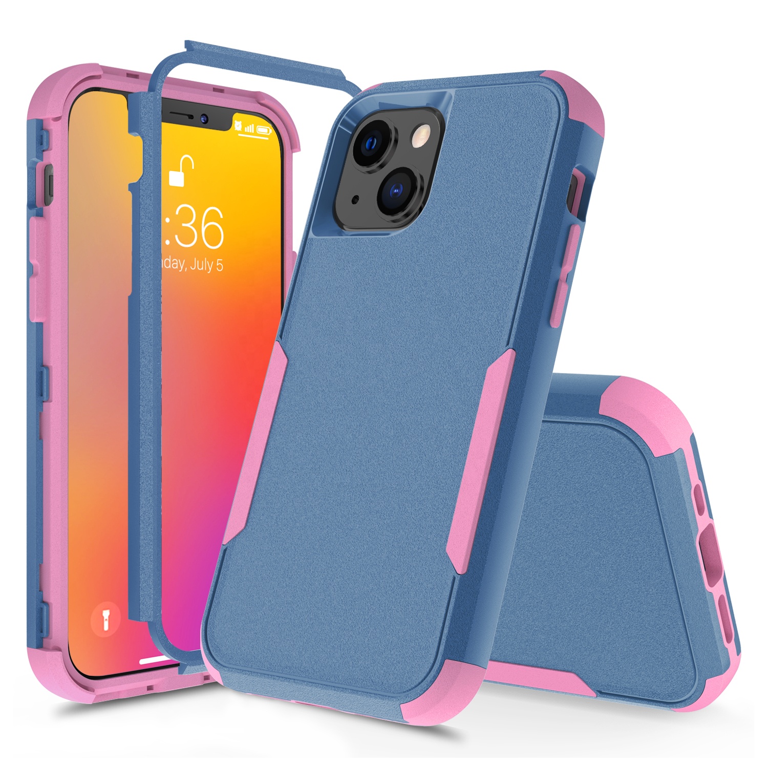 Armor 3 in 1 Phone Case for iPhone 13 Heavy Duty Full Cover Dual Layer TPU PC Mobile Case for iPhone 13 Pro Max 12 XS MAX XR 11