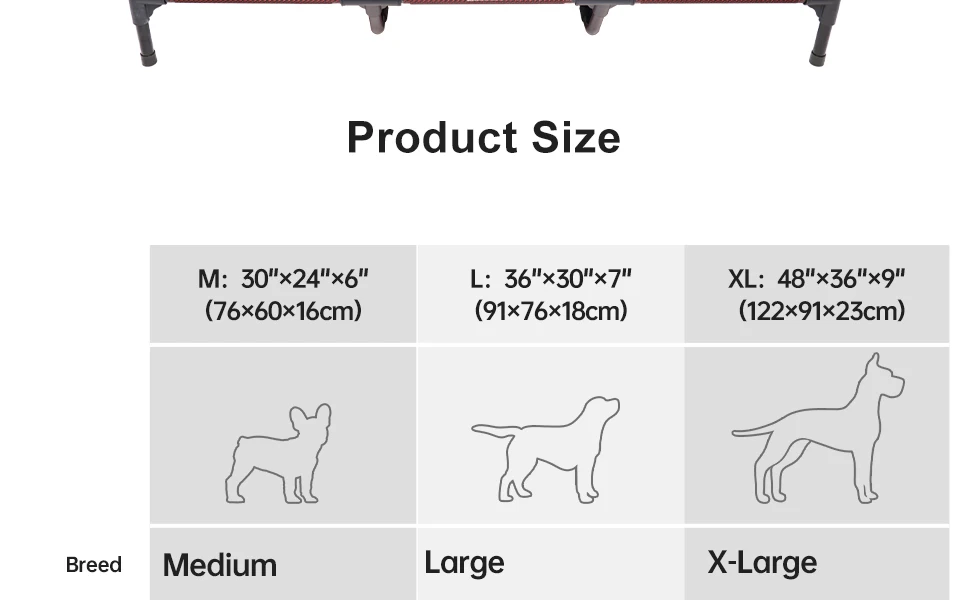 Elevated Dog Bed Portable Raised Dog Bed Off The Floor Easy To Clean