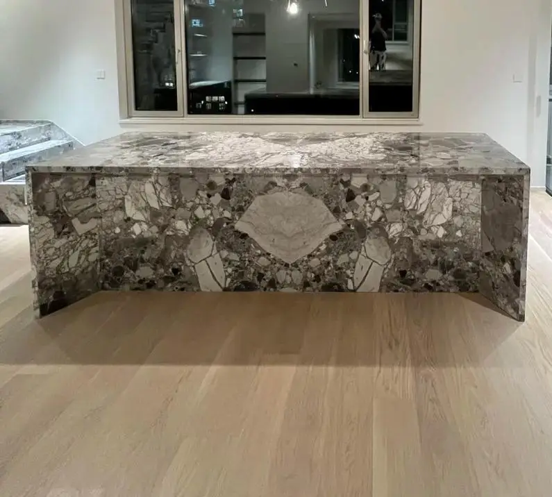 Modern Oreo Grey Marble Kitchen Countertop Natural Stone Island Vanity Design for Indoor Kitchen & Bathroom