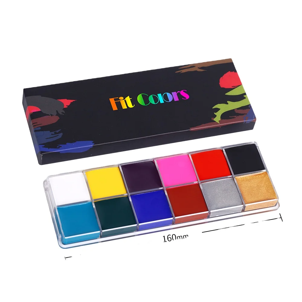 Фестиваль Кубок мира, Живопись тела, игра клоуна, Хэллоуин, макияж, краска для лица, масляное масло, 12 цветов, окрашивание лица, макияж, мигающая татуировка