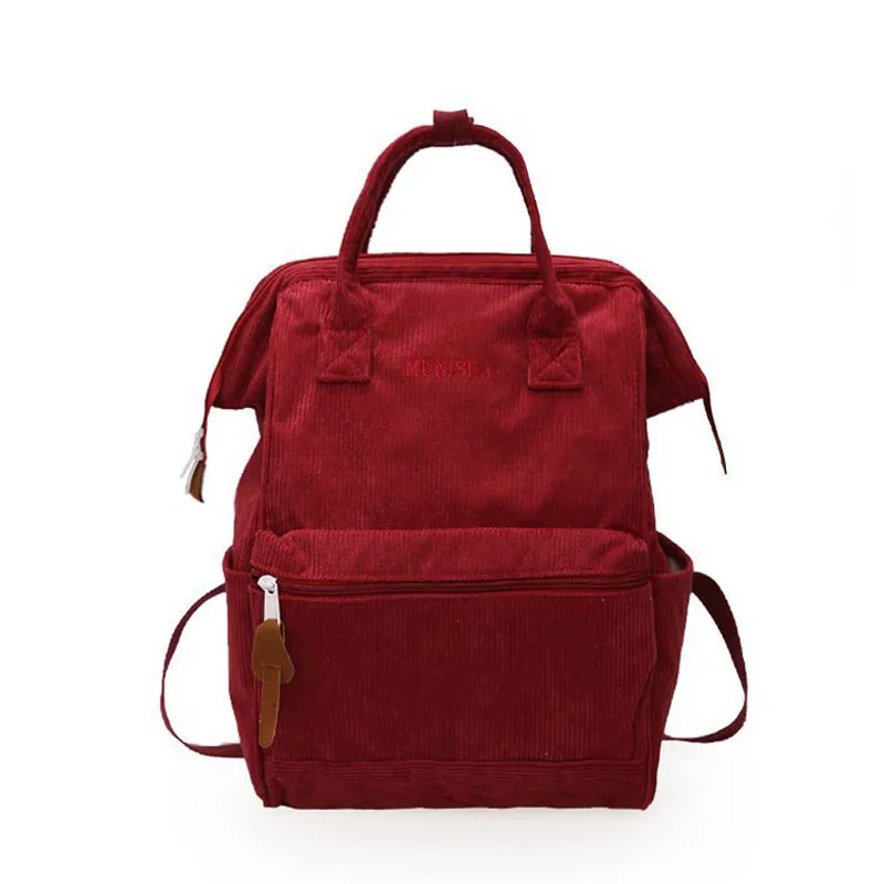2019 Corduroy Backpacks Women School 