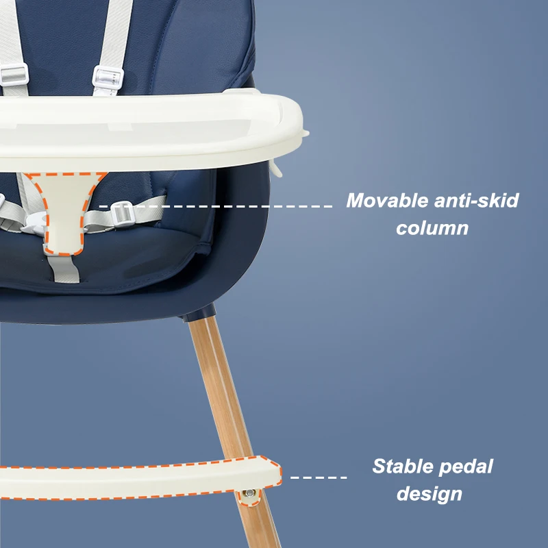 Latest 4 in 1 Foldable Stackable with Wheels Eating Modern for Stool Children Feeding High Dinning Plastic Baby Kids Chairs
