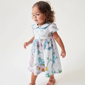 Summer new European and American style children princess dress Girls' cotton short-sleeved dress