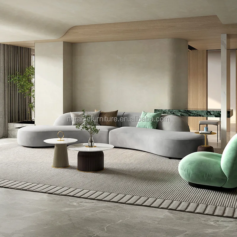 Modern Luxury Living Room Sofa Corner Couch Furniture Set Optional ...