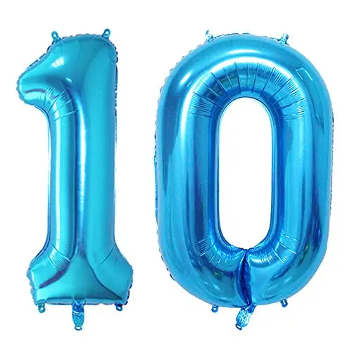 gastvrouw noorden twee 40inch Big 10 Number Balloons Blue Large Foil Mylar Number 10 Balloons For  10 Birthday Party Anniversary Decorations - Buy 40inch Big 10 Number  Balloons,Blue Large Foil Mylar Number,10 Balloons For 10
